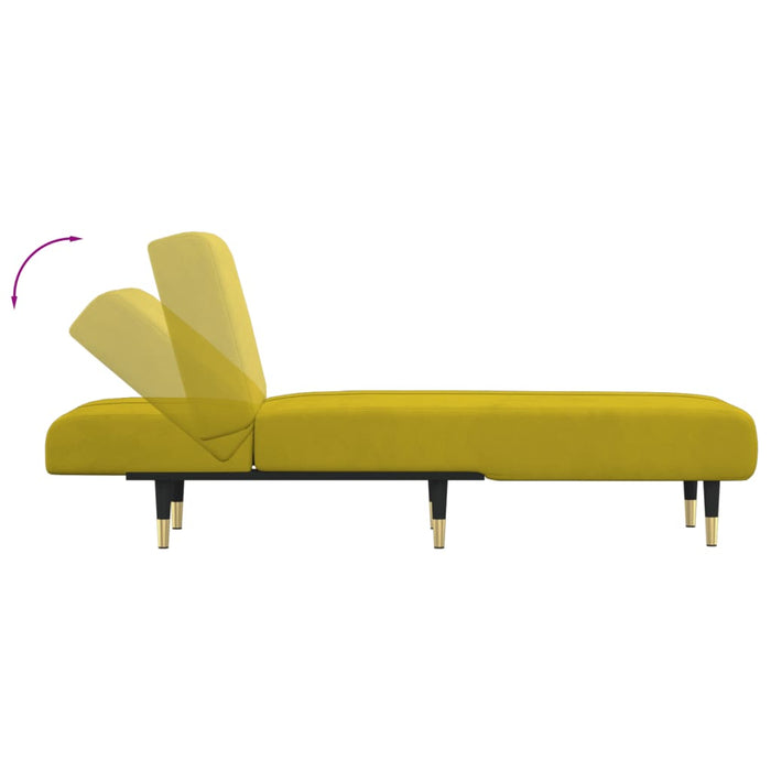 Chaise Longue in Velluto Giallo 352797