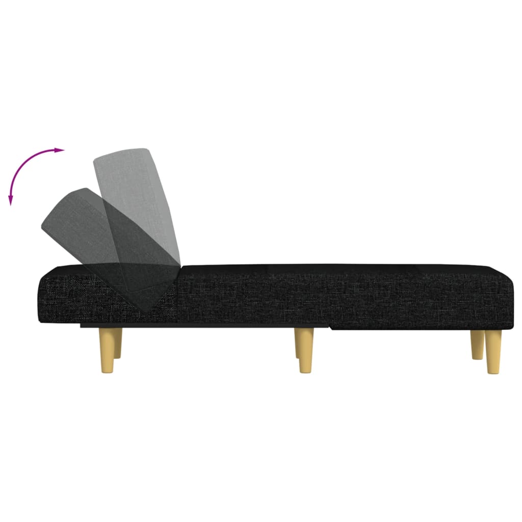 Chaise Longue in Tessuto Nero 352800