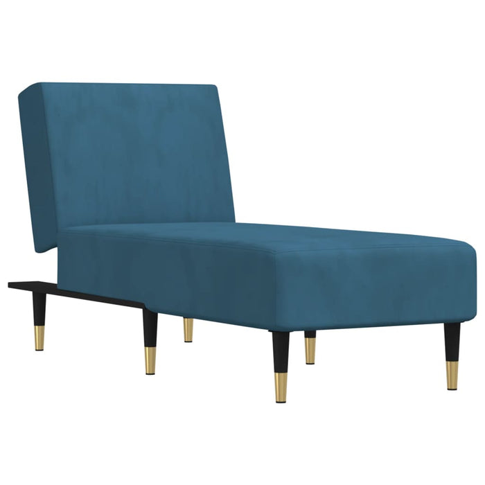 Chaise Longue in Velluto Blu 352801