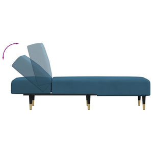 Chaise Longue in Velluto Blu 352801