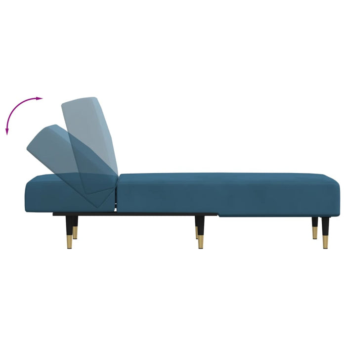 Chaise Longue in Velluto Blu 352801