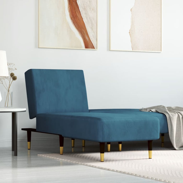Chaise Longue in Velluto Blu 352801
