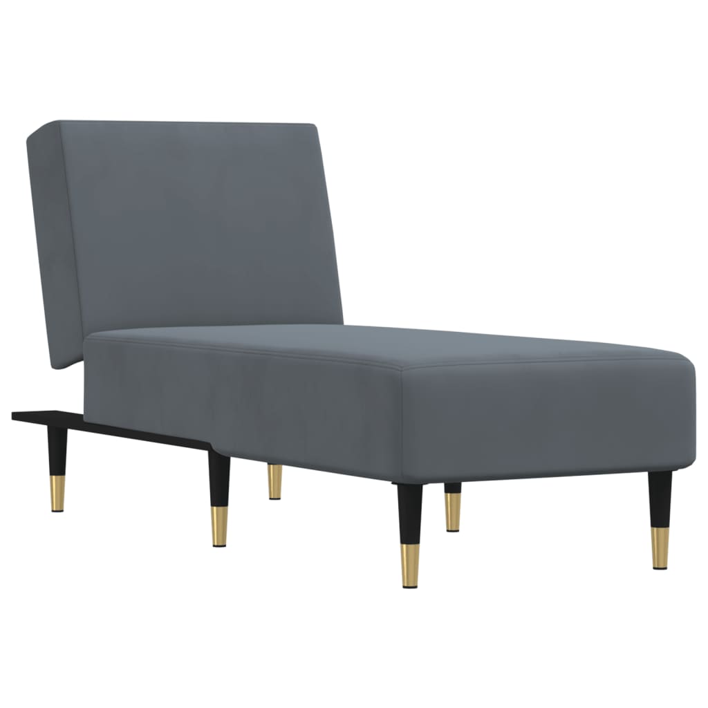 Chaise Longue in Velluto Grigio Scuro 352803