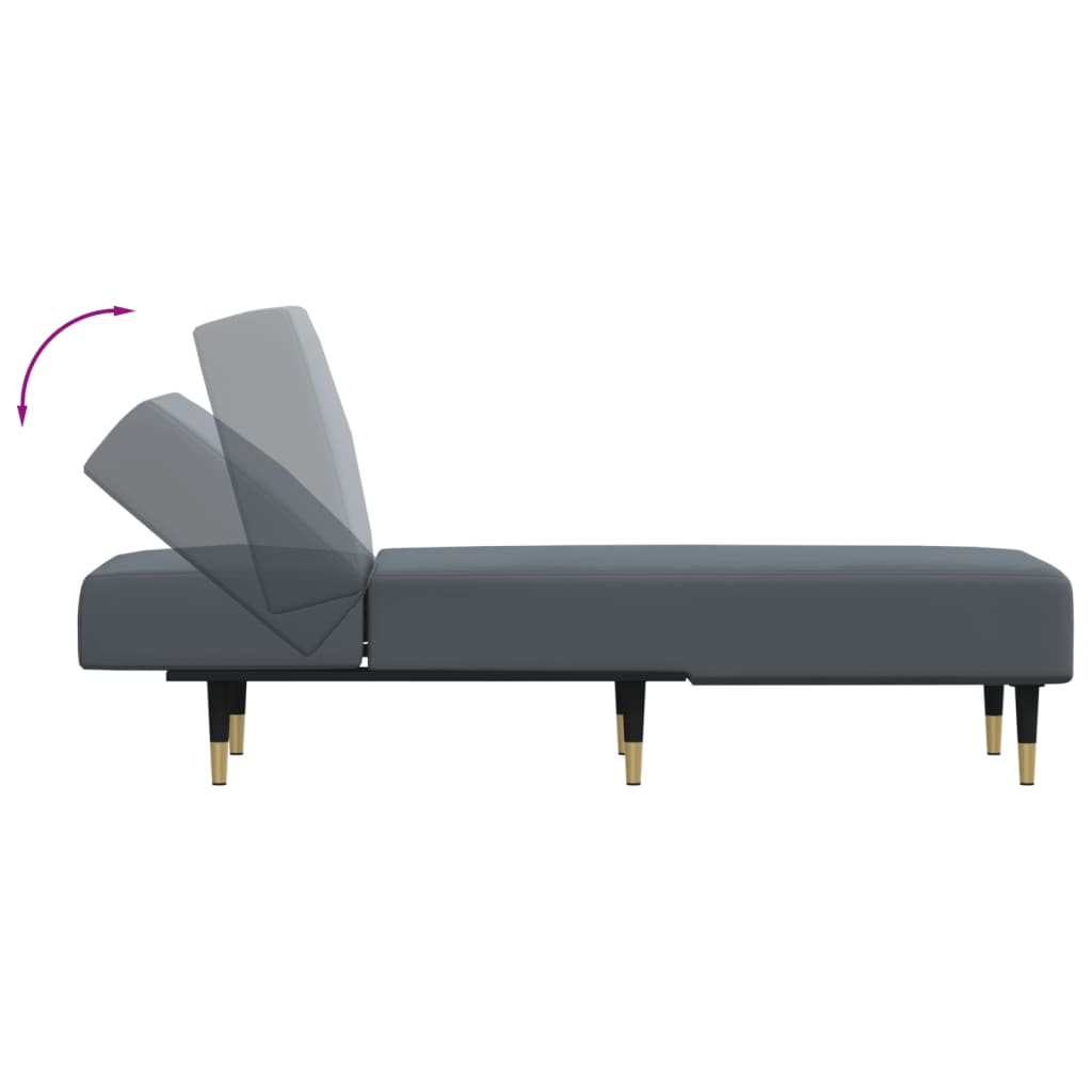 Chaise Longue in Velluto Grigio Scuro 352803
