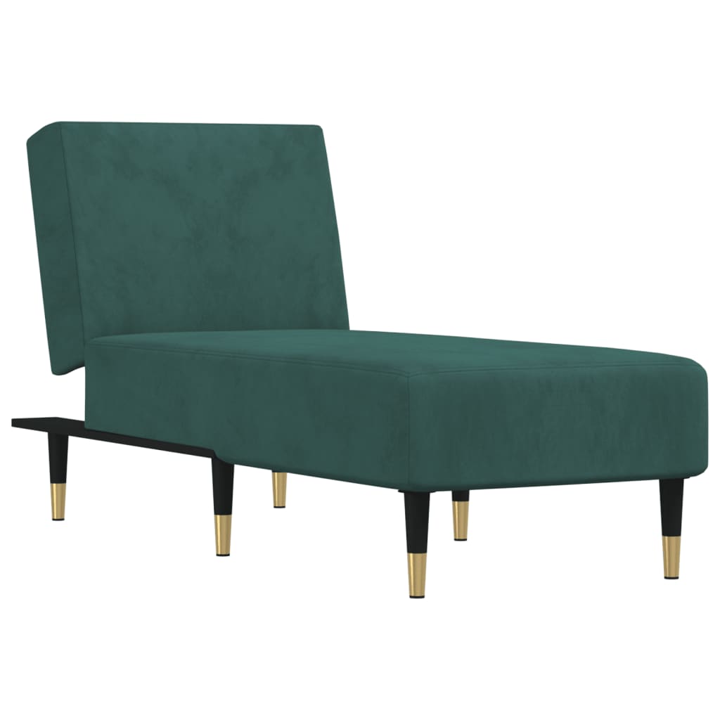 Chaise Longue in Velluto Verde Scuro 352804