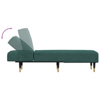 Chaise Longue in Velluto Verde Scuro