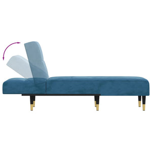 Chaise Longue in Velluto Blu 352807