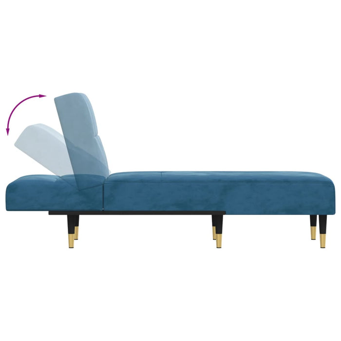 Chaise Longue in Velluto Blu 352807