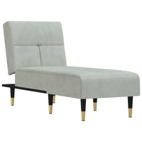 Chaise Longue in Velluto Grigio Chiaro 352808