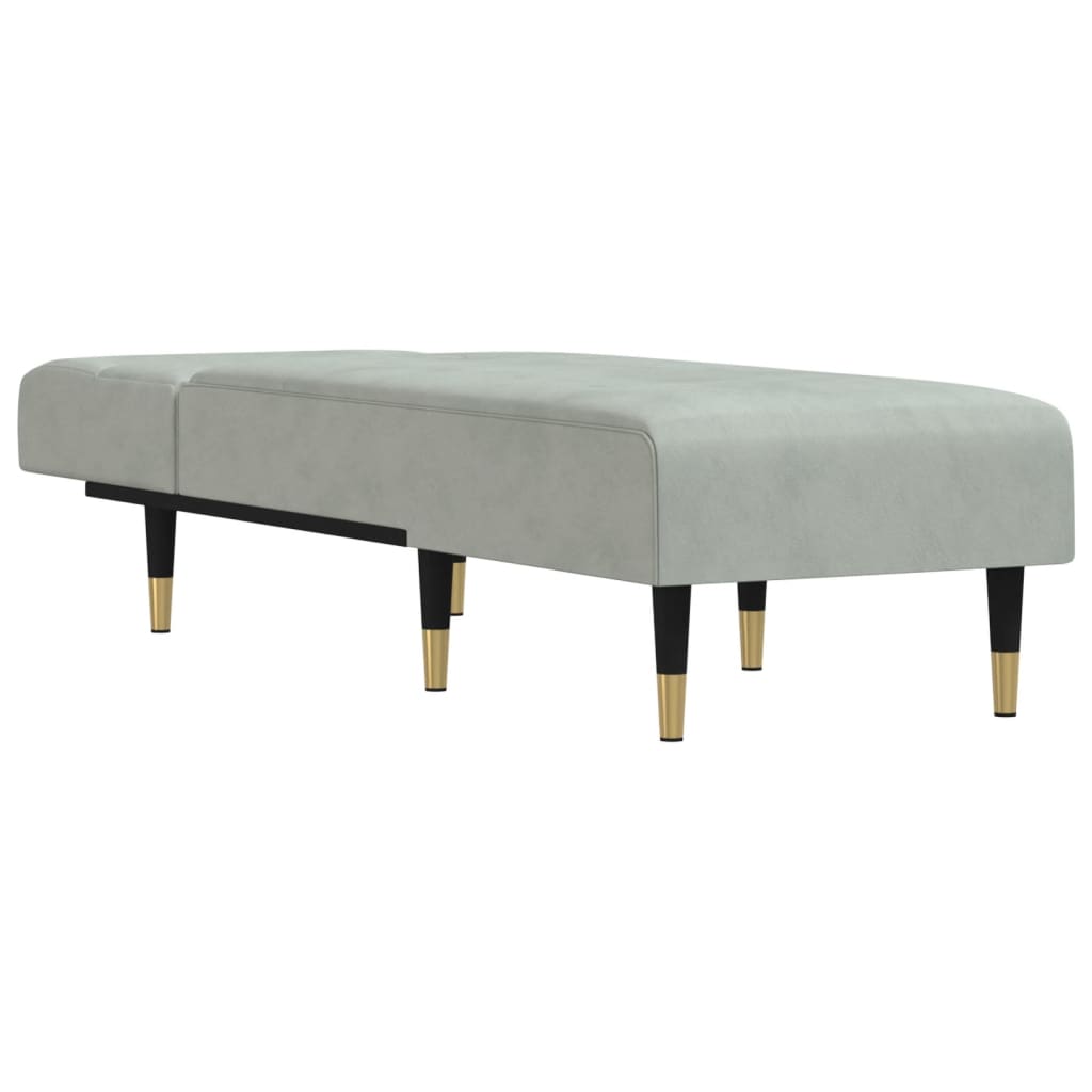 Chaise Longue in Velluto Grigio Chiaro 352808