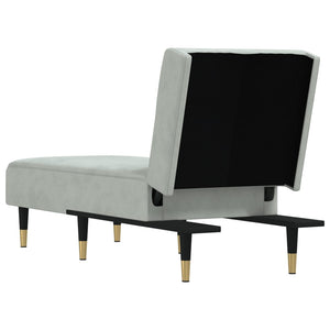 Chaise Longue in Velluto Grigio Chiaro 352808