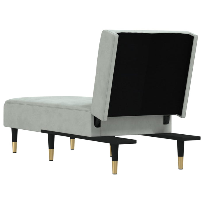 Chaise Longue in Velluto Grigio Chiaro 352808