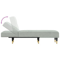 Chaise Longue in Velluto Grigio Chiaro 352808