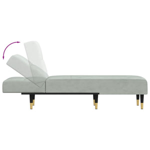 Chaise Longue in Velluto Grigio Chiaro 352808