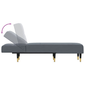Chaise Longue in Velluto Grigio Scuro 352809