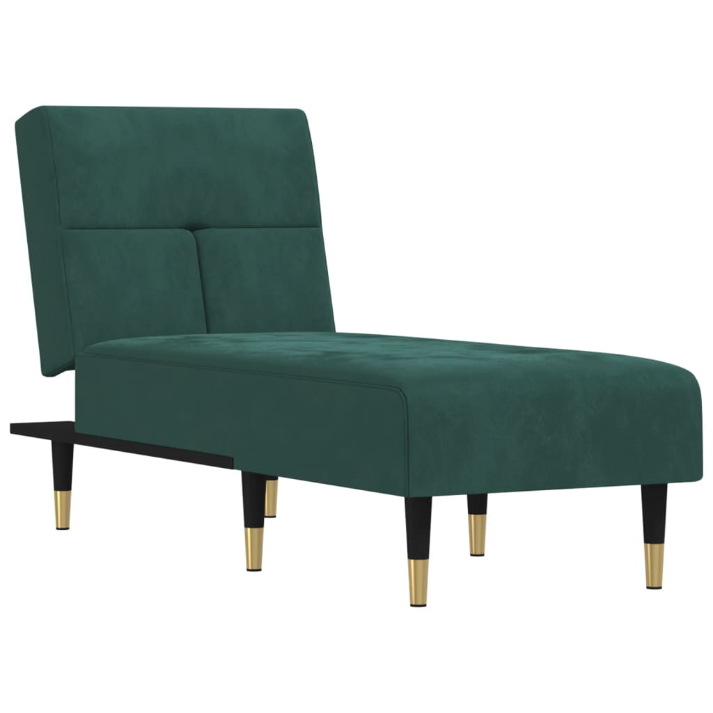 Chaise Longue in Velluto Verde Scuro 352810