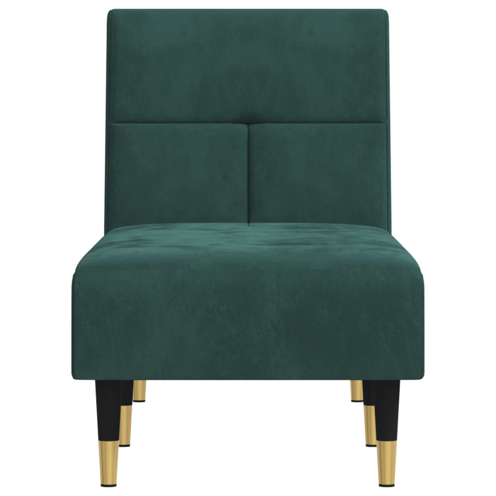 Chaise Longue in Velluto Verde Scuro 352810