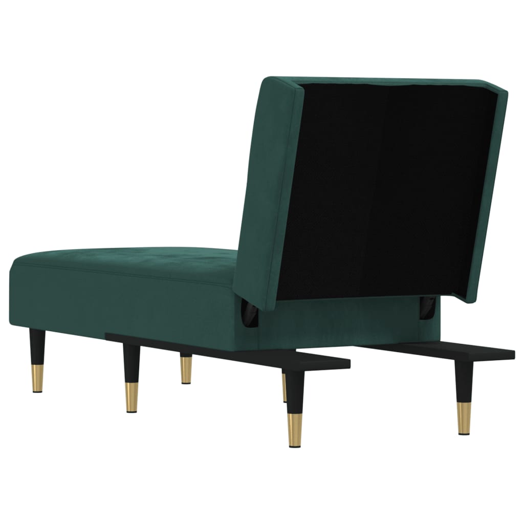 Chaise Longue in Velluto Verde Scuro 352810