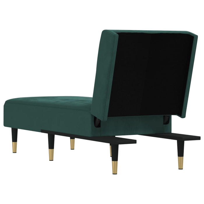 Chaise Longue in Velluto Verde Scuro 352810