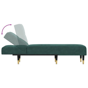 Chaise Longue in Velluto Verde Scuro 352810