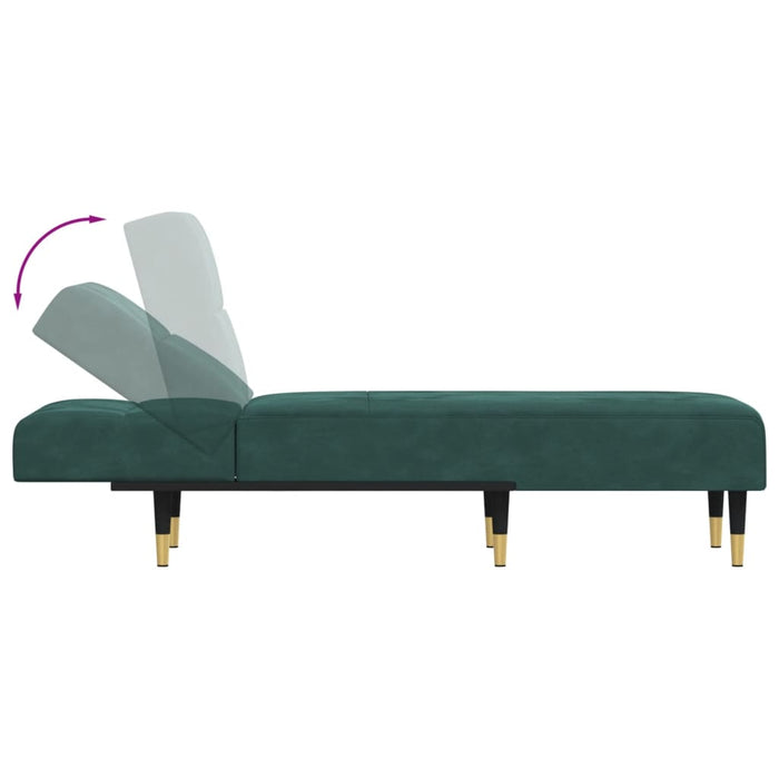 Chaise Longue in Velluto Verde Scuro 352810