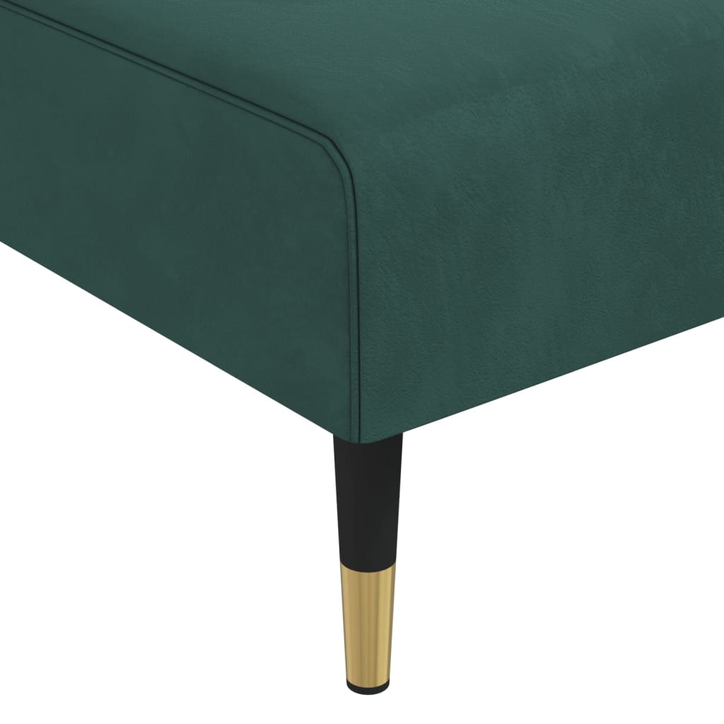 Chaise Longue in Velluto Verde Scuro 352810