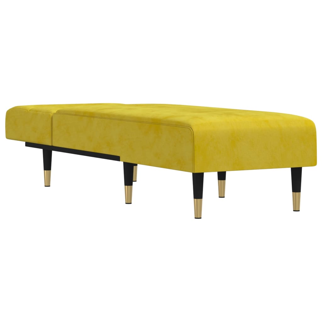 Chaise Longue in Velluto Giallo 352812