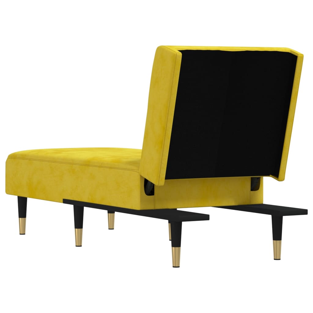 Chaise Longue in Velluto Giallo 352812