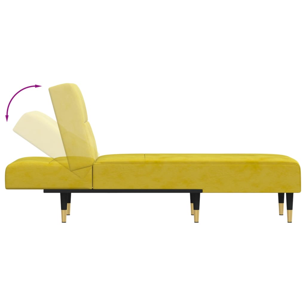 Chaise Longue in Velluto Giallo 352812