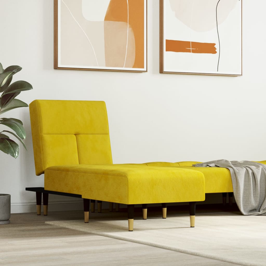 Chaise Longue in Velluto Giallo 352812