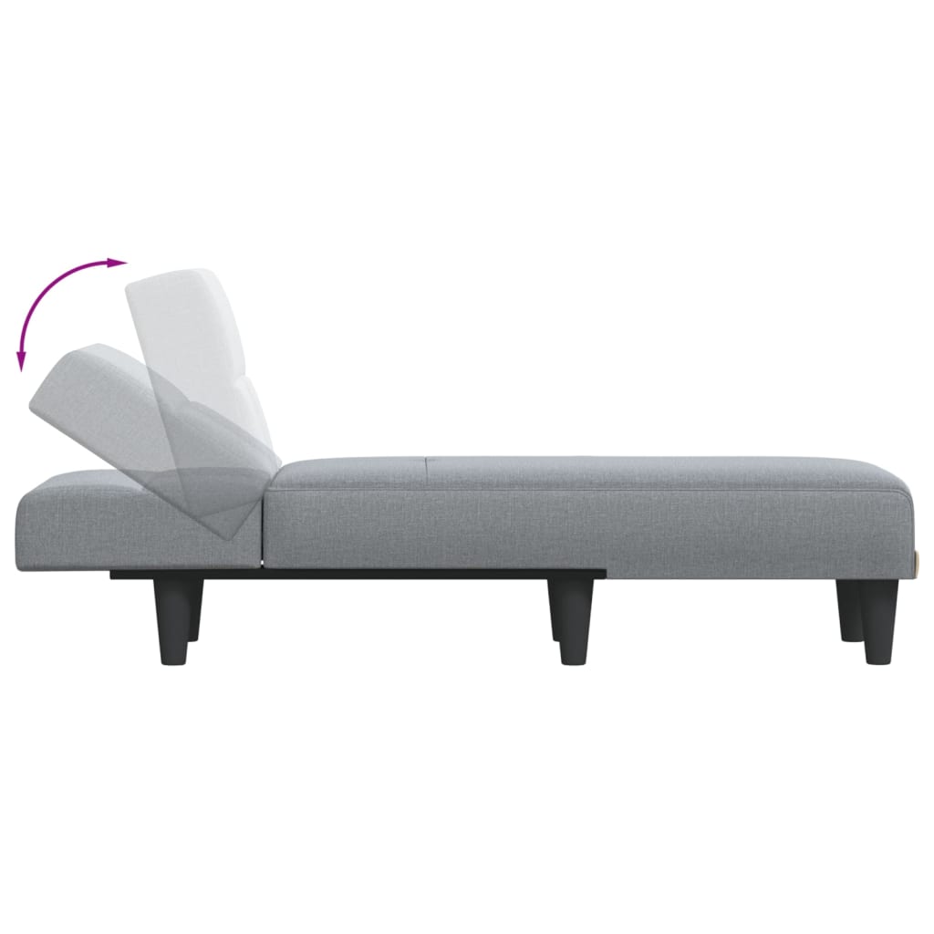 Chaise Longue in Tessuto Grigio Chiaro 352813