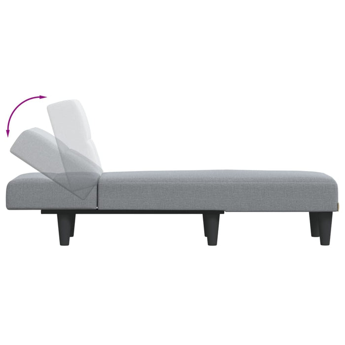 Chaise Longue in Tessuto Grigio Chiaro 352816