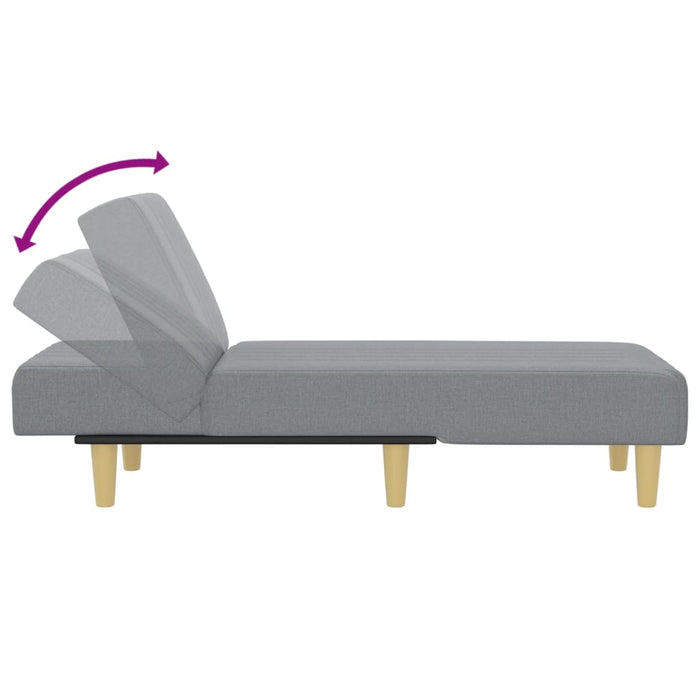 Chaise Longue in Tessuto Grigio Chiaro 352822