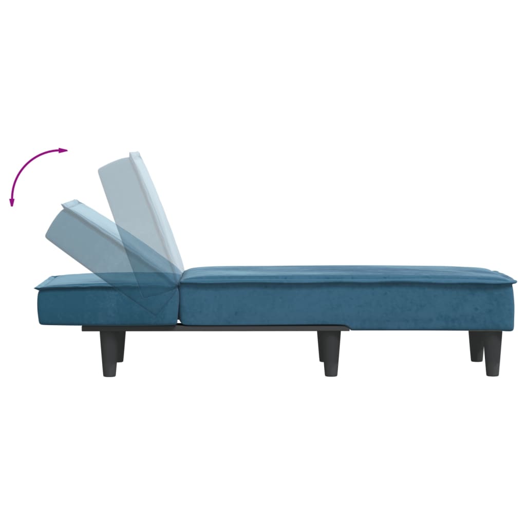 Chaise Longue in Velluto Blu 352834