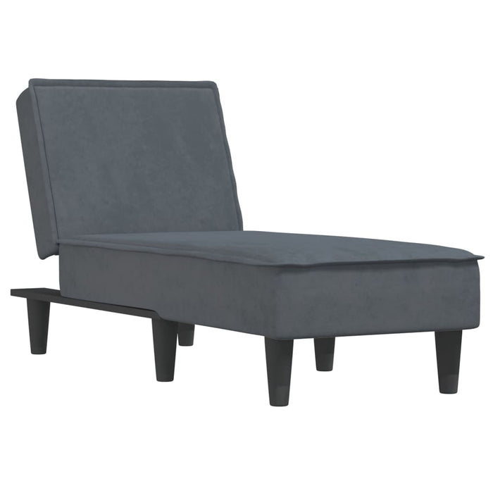 Chaise Longue in Velluto Grigio Scuro 352836