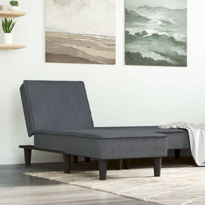 Chaise Longue in Velluto Grigio Scuro 352836