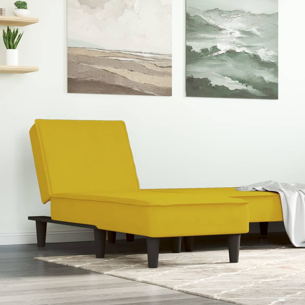 Chaise Longue in Velluto Giallo 352839