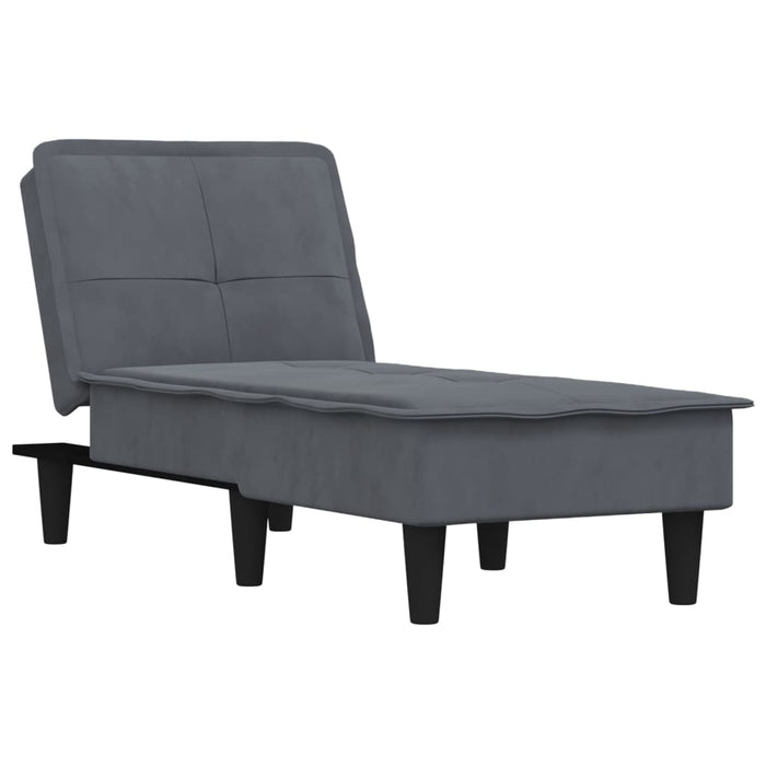 Chaise Longue in Velluto Grigio Scurocod mxl 70644