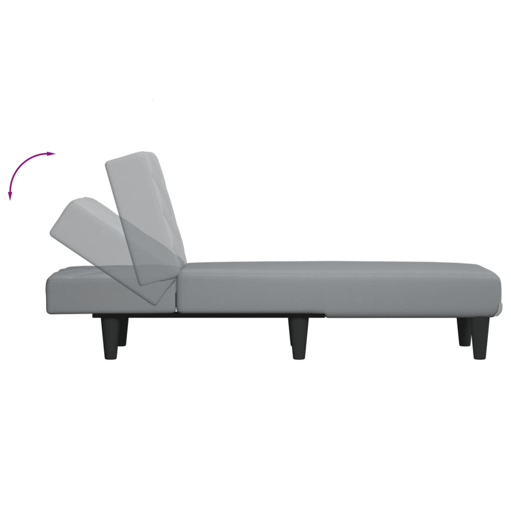 Chaise Longue in Tessuto Grigio Chiaro 352853