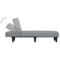 Chaise Longue in Tessuto Grigio Chiaro 352853