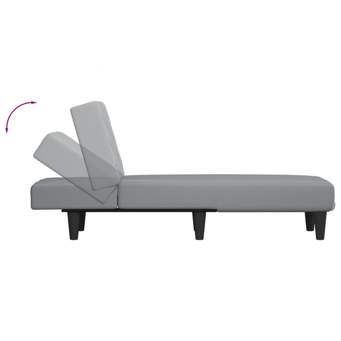 Chaise Longue in Tessuto Grigio Chiaro 352853