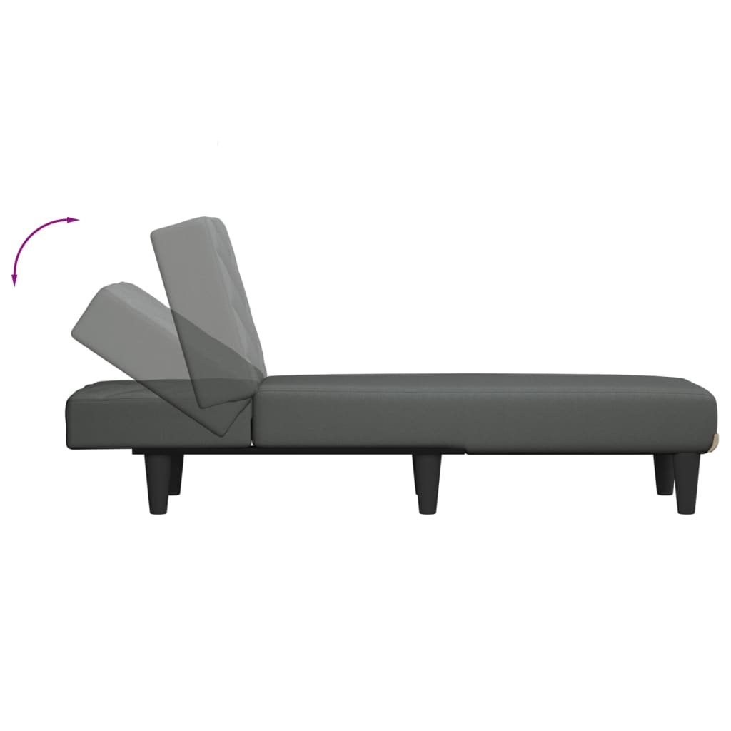 Chaise Longue in Tessuto Grigio Scuro 352854
