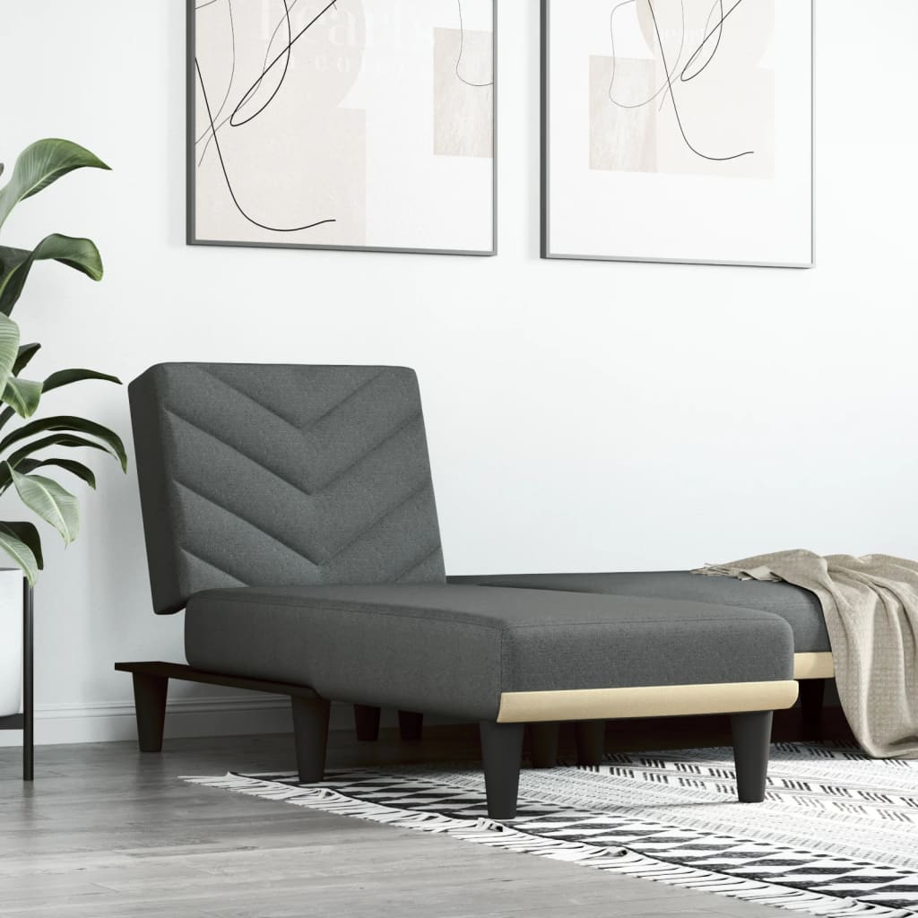 Chaise Longue in Tessuto Grigio Scuro 352854