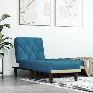 Chaise Longue in Velluto Blu 352859