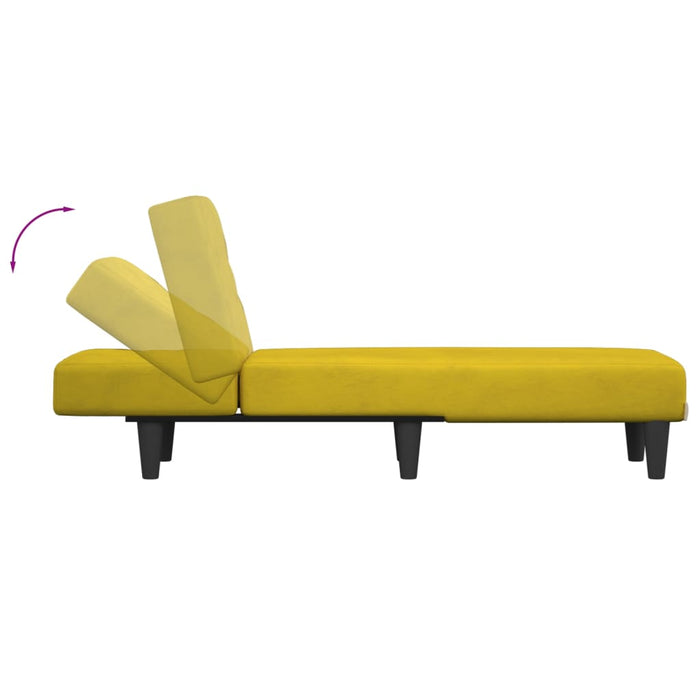 Chaise Longue in Velluto Giallo 352864