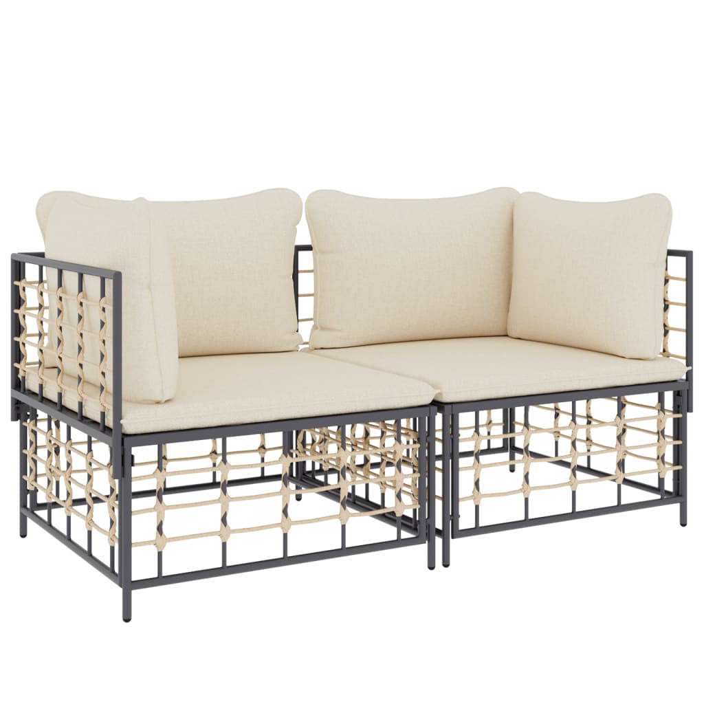 Divani Angolari Modulari con Cuscini 2 pz in Polyrattan 3186690