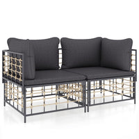 Divani Angolari Modulari con Cuscini 2 pz in Polyrattan 3186691