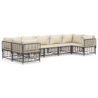 Set Divani da Giardino 7 pz con Cuscini Antracite in Polyrattan 3186800