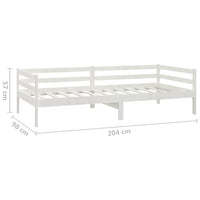 Dormeuse senza Materasso Bianca 90x200 cm Legno Massello Pino 833076