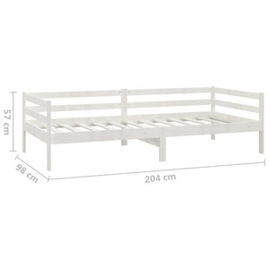 Dormeuse senza Materasso Bianca 90x200 cm Legno Massello Pino 833076